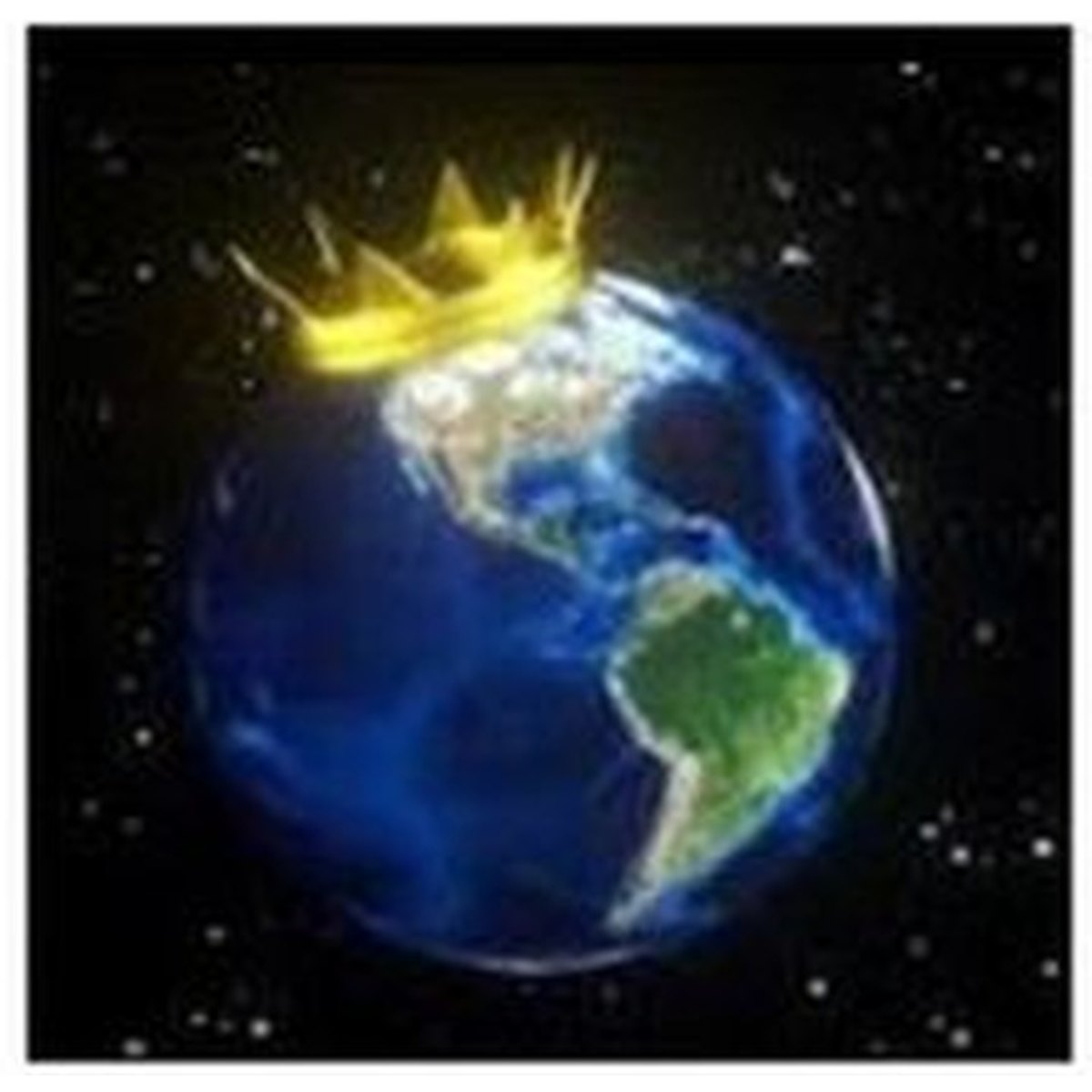 Globe with a crown representing worldwide connection